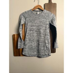 Athleta Girl Gray Marled Stretch Long Sleeve Crew Neck Tunic Dress Size Small/7